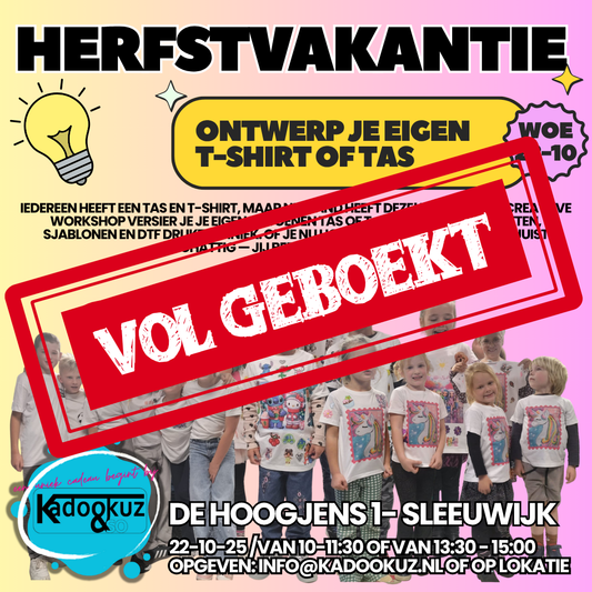 Ontwerp je eigen tas of t-shirt  Woensdag 22-10 van 10:00-11:30