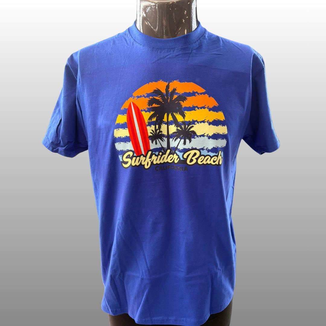 Surfrider Beach T-shirt – Kobalt Blauw (Nog 1x maat M!)