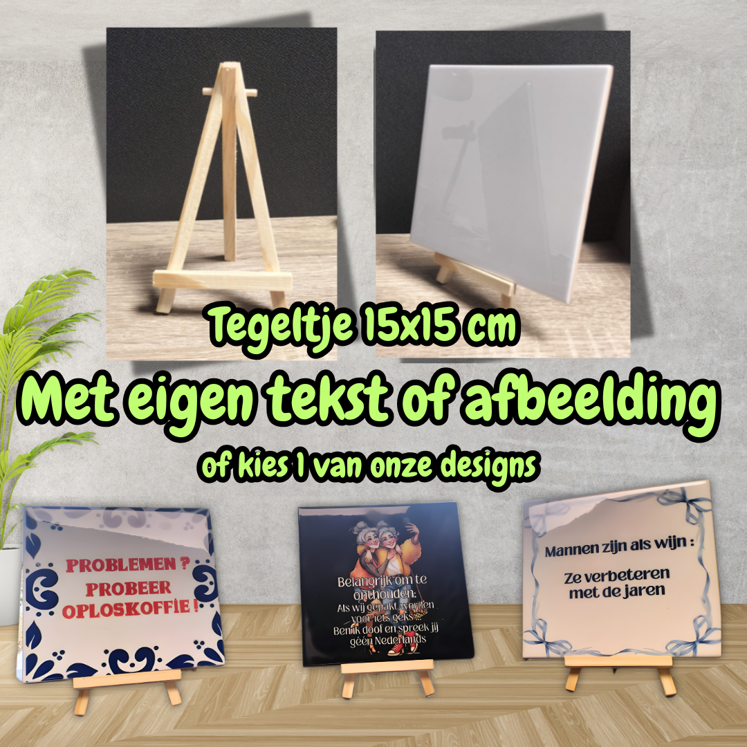 Tegeltje 15x15 cm Kadookuz Design (Als ze me missen)