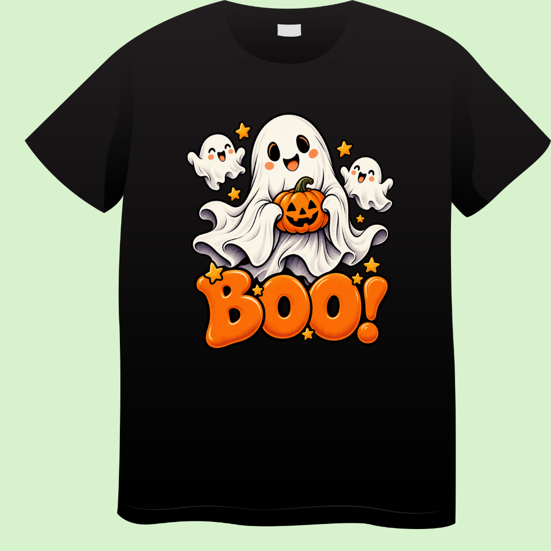 Boo! Spookjes met Pompoen – Grappig Halloween T-shirt