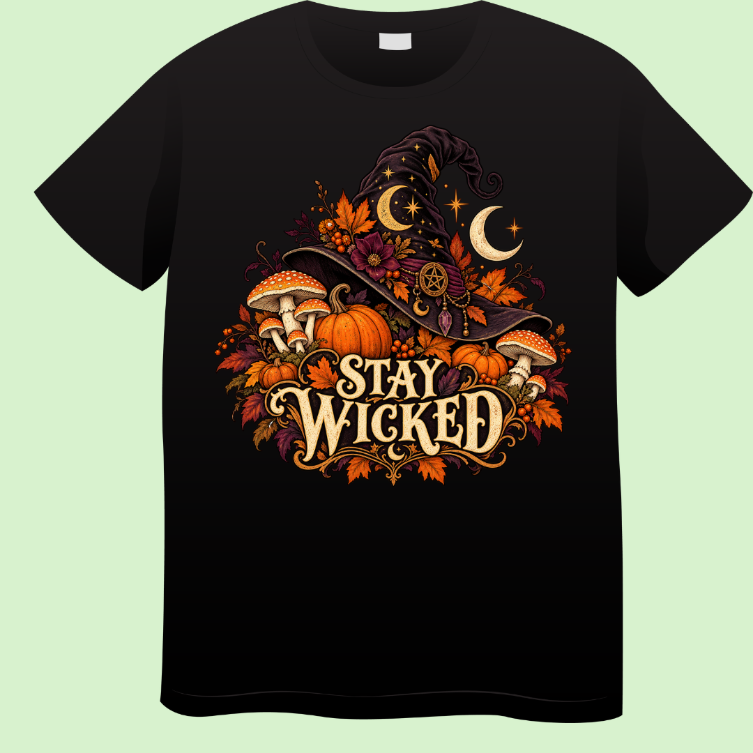 Stay Wicked – Heksen Halloween T-shirt