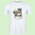 Peace Love Cats – Kat met Bloemenkrans T-shirt