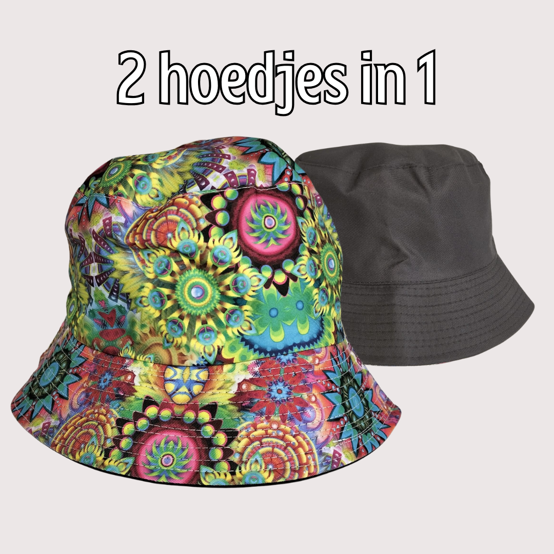 Hoedje 2 in 1 Bloem groen