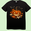 Grijnzende Pompoen met Vleermuizen – Halloween T-shirt