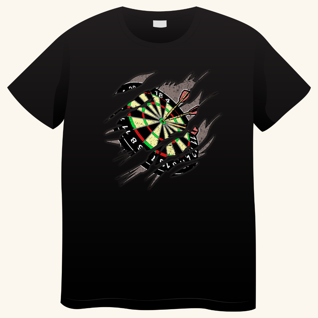 Darts In Mijn Hart – 3D Dartbord T-shirt