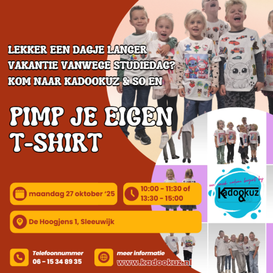 Studiedag? Kom creatief doen bij Kadookuz & So! 👕 10:00- 11:30 uur