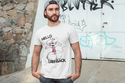 Kadookuz & SO T-shirt met Cartoon Illustratie – Wit Unisex Shirt met Tekst – Casual Streetwear