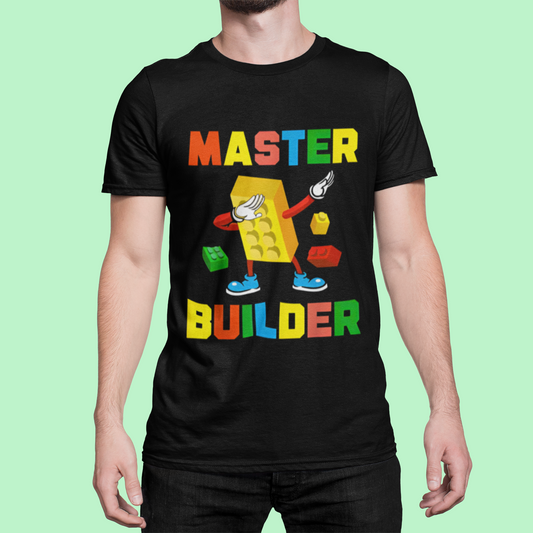 Master Builder T-shirt zwart – bouwstenen graphic tee