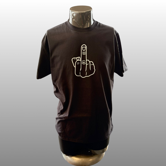 Rebel Hand T-shirt – Minimalistisch Statement Shirt (Zwart, Maat M)