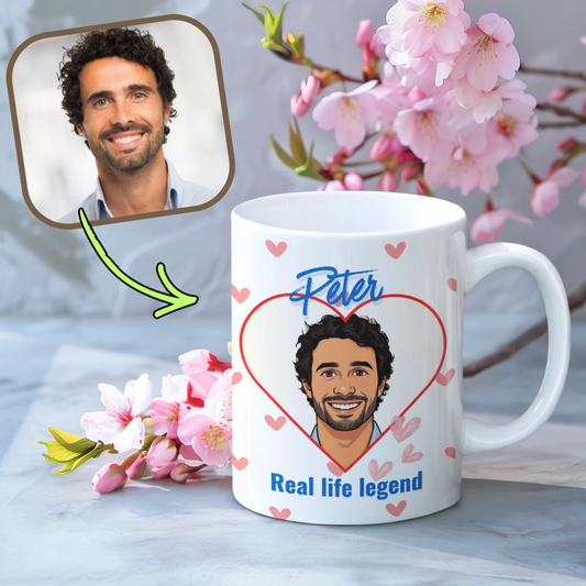 Gepersonaliseerde mok met illustratie – van foto gemaakt