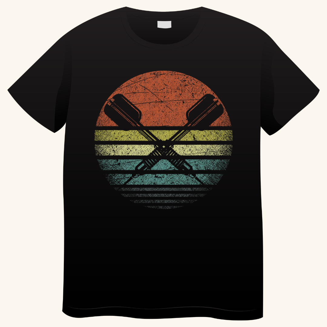 Retro Sunset Darts – Gekruiste Darts T-shirt