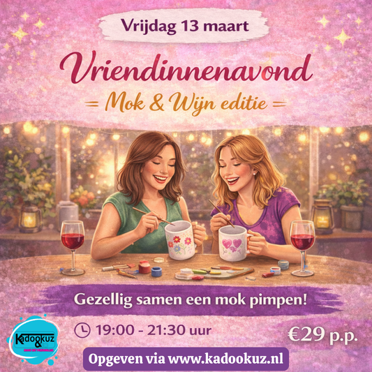 Vrijdag 13 maart – Vriendinnenavond: Mok & Wijn editie